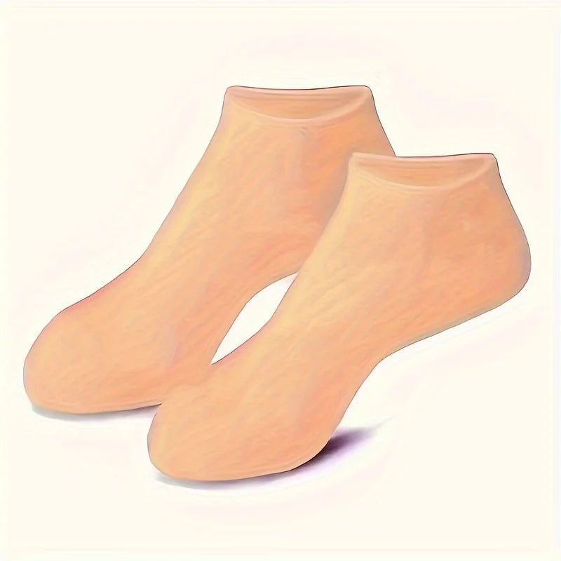Silicone Gel Moisturizing Socks for Dry Cracked Feet - 2 Pack