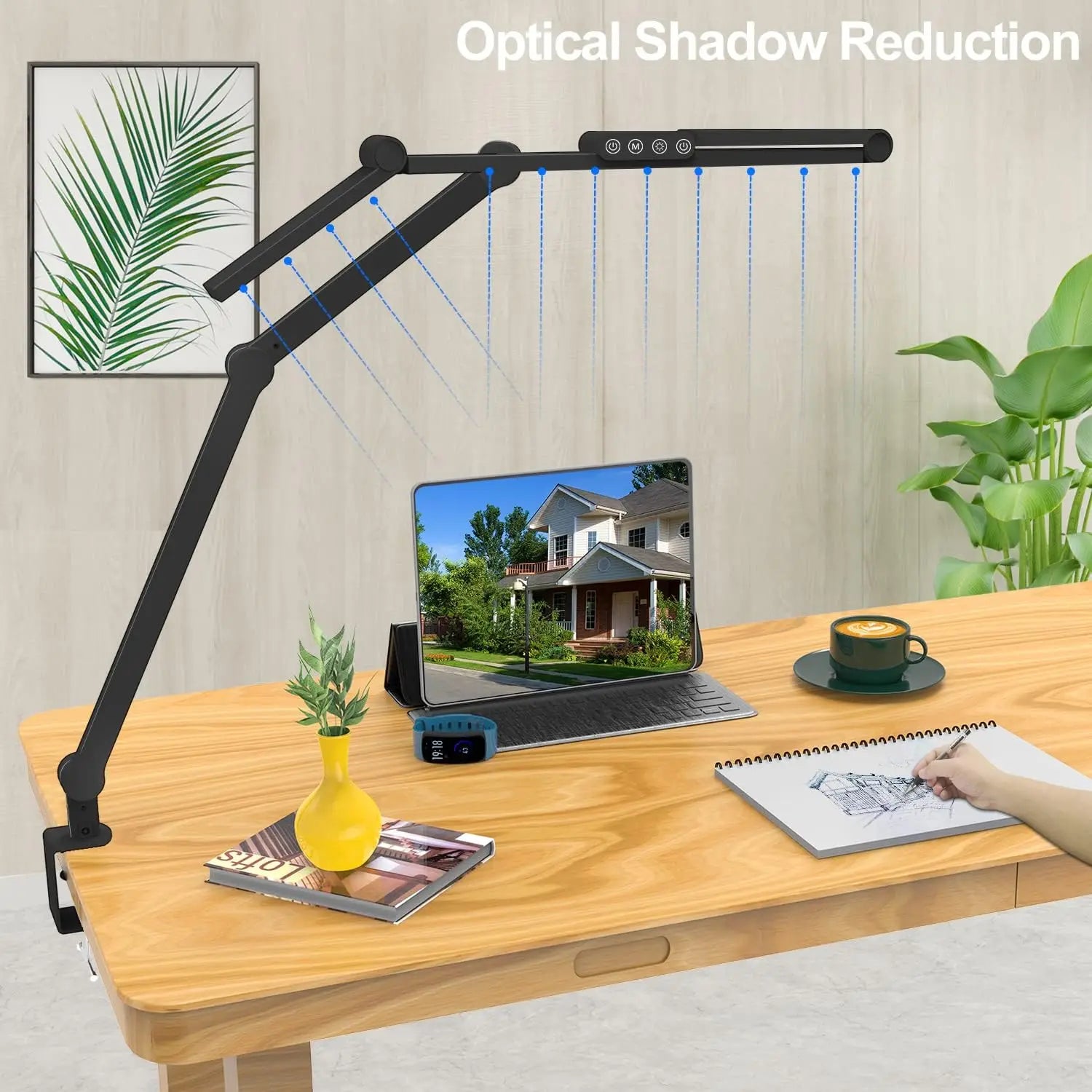 24W LED Desk Lamp with Clamp - Ultra Bright Architect Table Lamp