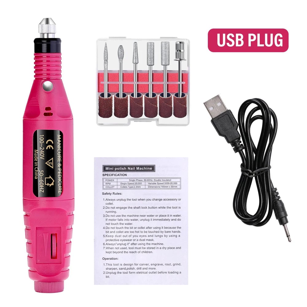 Lulaa Electric Nail Drill 35000RPM Professional Manicure Pedicure Kit