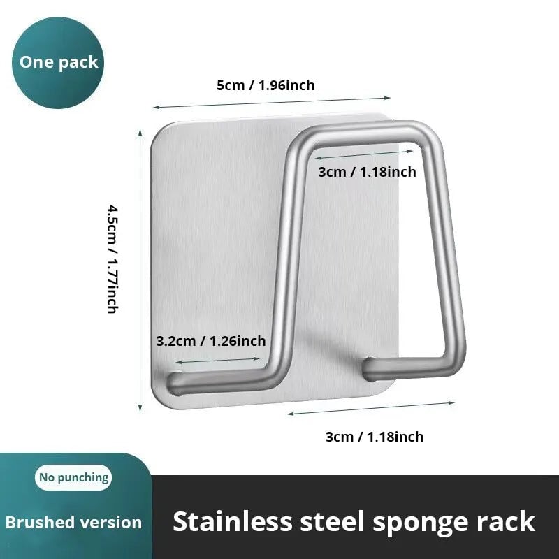 Stainless Steel Sink Sponge Rack Drainer for Kitchen Cleaning