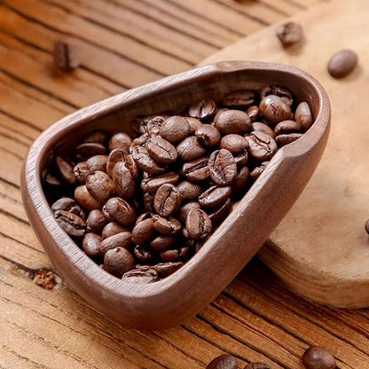 Solid Walnut Coffee Bean Dose Tray Scoop Measure Tool Espresso
