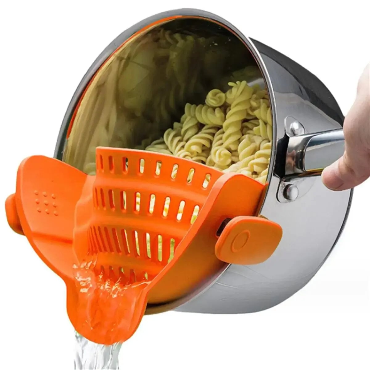 Adjustable Silicone Clip-On Strainer for Pots Pans Bowls - Pasta