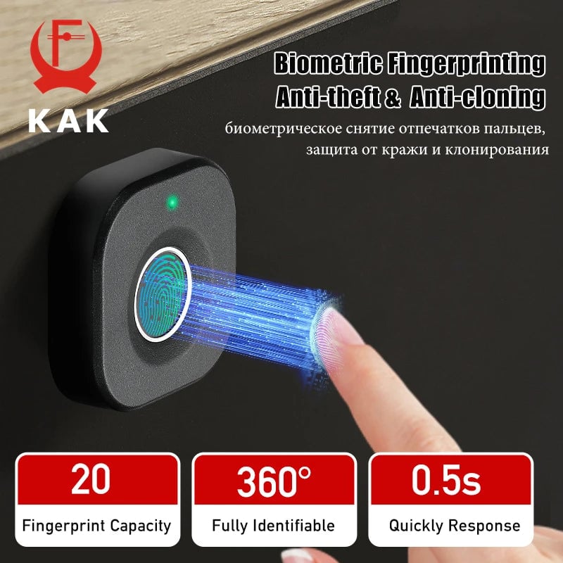 Biometric Fingerprint Cabinet Lock - Keyless Smart Drawer Security