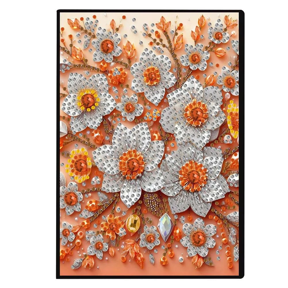 DIY Diamond Painting PU Leather Notebook - Mandala Flower Design Kit