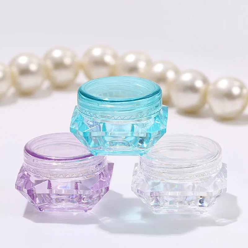 10pcs Diamond Shaped Cosmetic Cream Jars Refillable Travel Containers