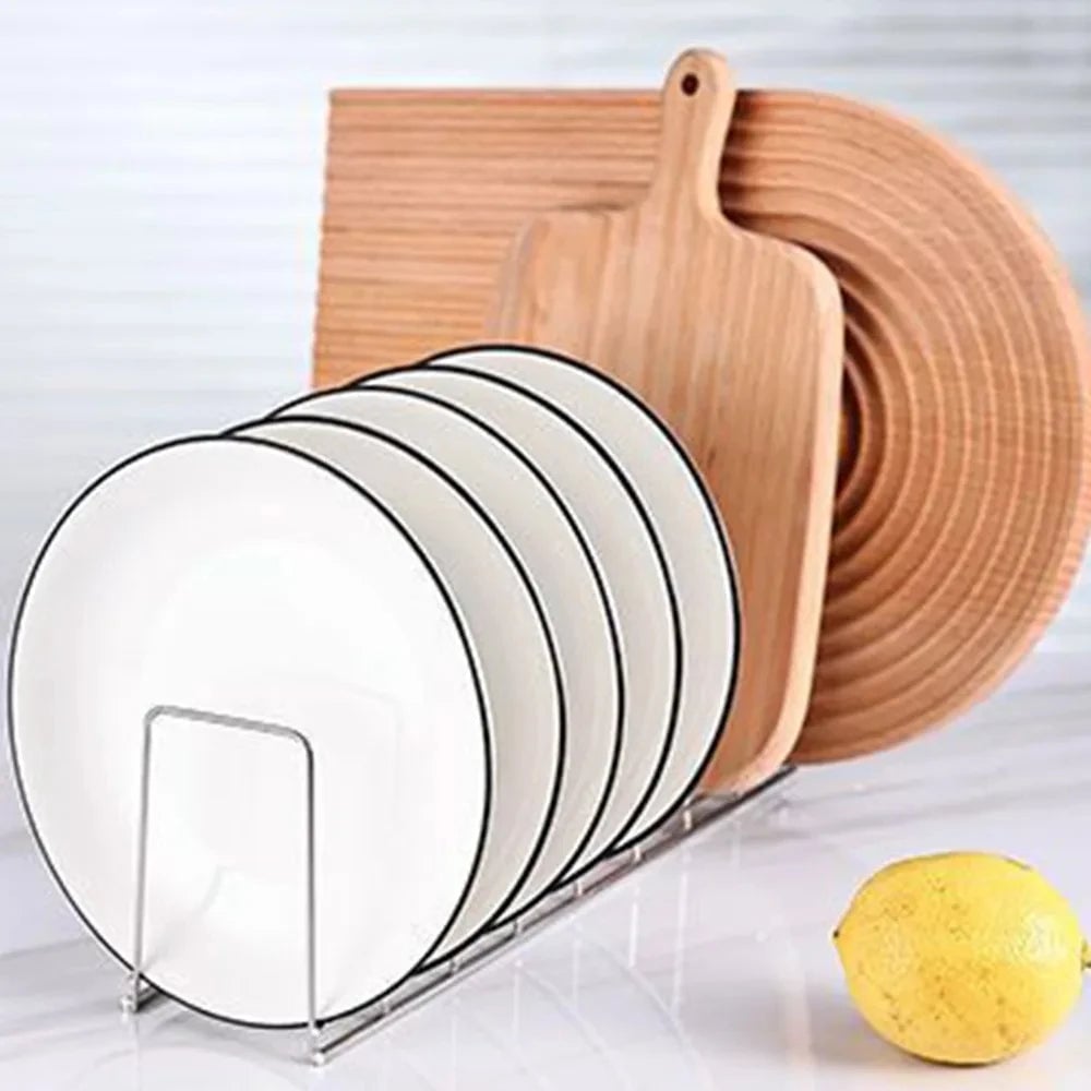 Stainless Steel Dish Draining Rack - Space Saving Plates Storage