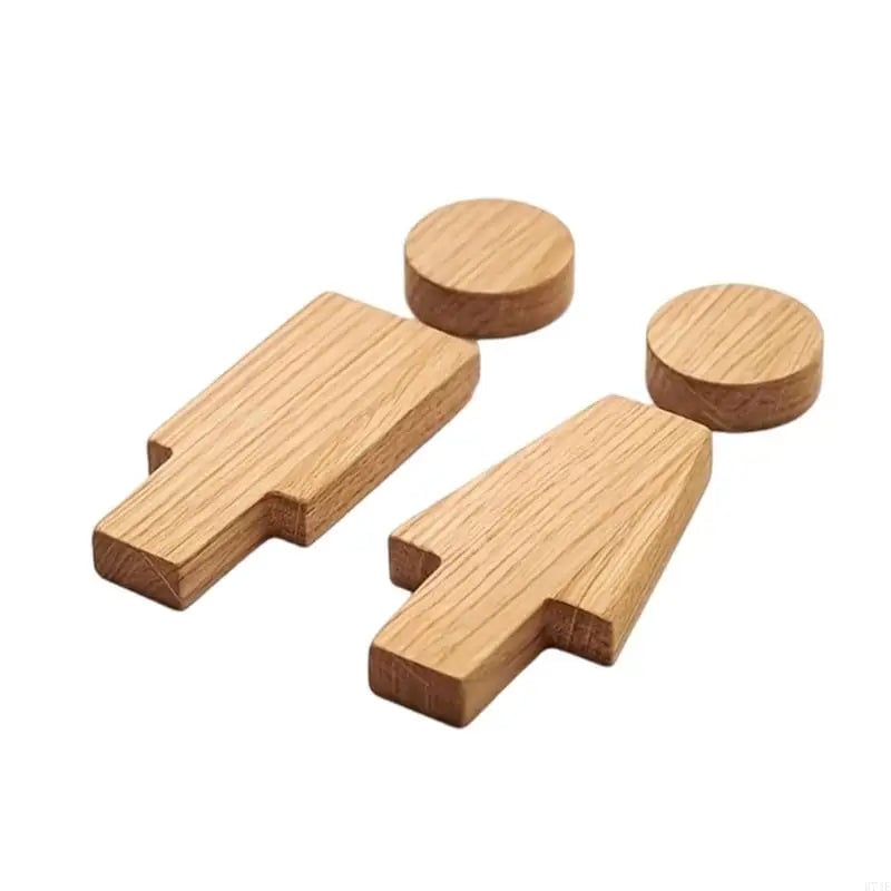 Wood Bathroom Door Signs Men Women Set Toilet Restroom Signage Home