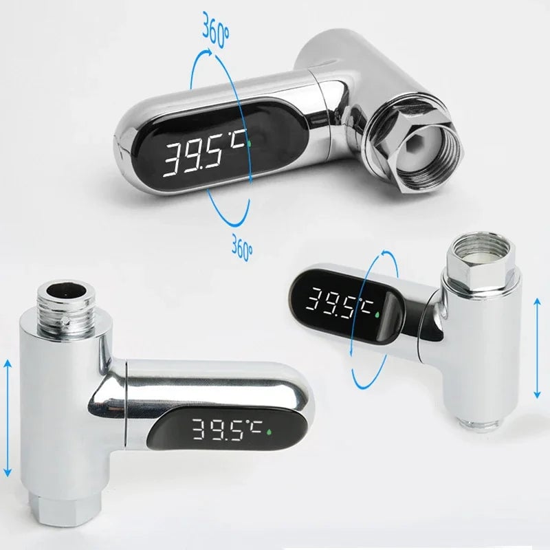 LED Display Water Thermometer 5-85℃ Self-Powered Baby Shower Monitor