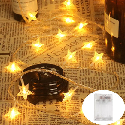 LED Star String Lights 20ft USB Battery Warm White Fairy Lights