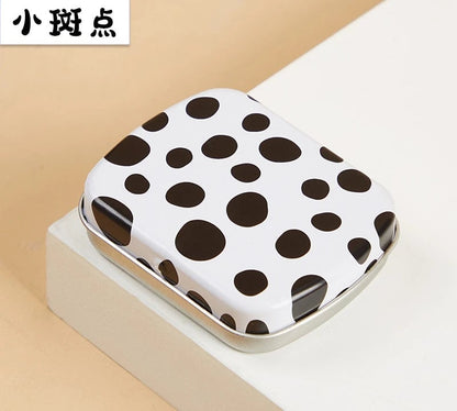Portable Mini Metal Hinged Tin Box - Small Rectangular Storage Container
