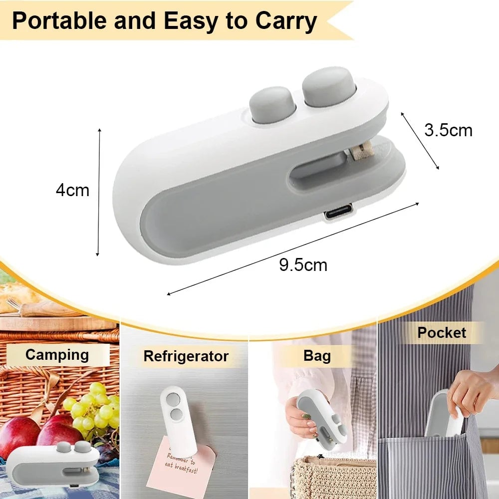 Handheld Mini Heat Sealer Machine - Portable Food Bag Sealer