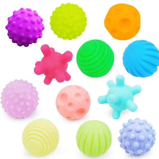 6Pcs Textured Sensory Balls Set - Baby Touch Training Massage Toys