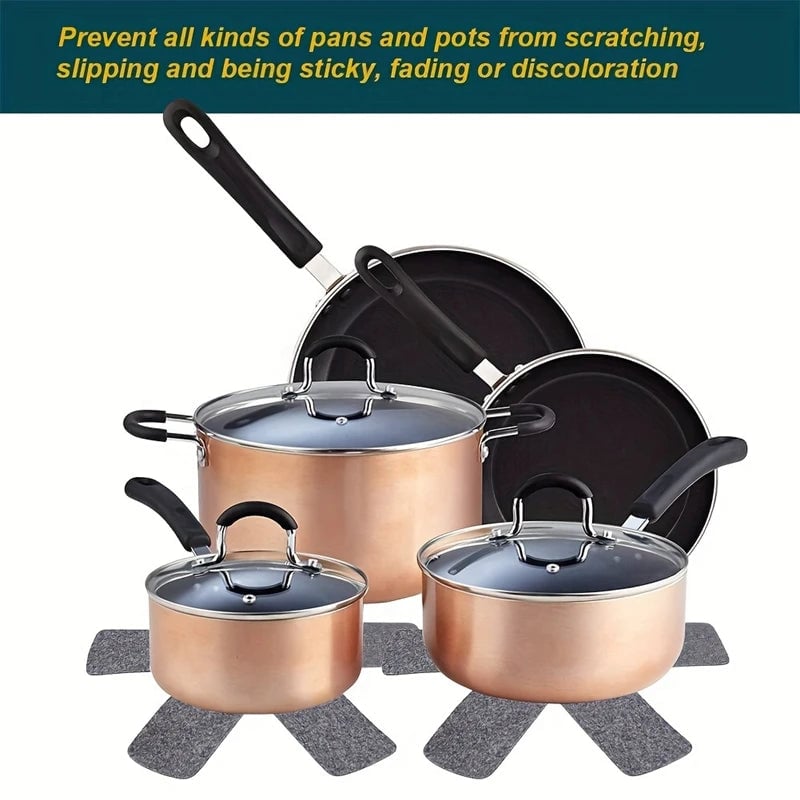 Heat Resistant Felt Pot Pan Protector Divider Pads Cookware Mats