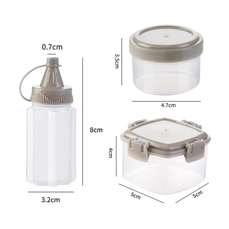 3Pcs Mini Squeeze Bottles Portable Salad Dressing Containers BBQ