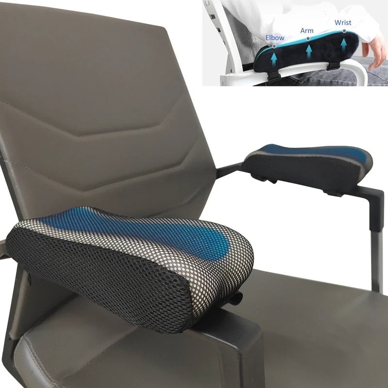 Memory Foam Office Chair Armrest Pads - Ergonomic Elbow Support