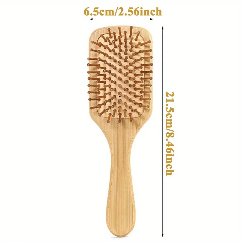 Natural Bamboo Paddle Comb Air Cushion Anti-Static Scalp Massage