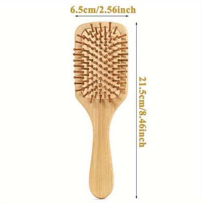 Natural Bamboo Paddle Comb Air Cushion Anti-Static Scalp Massage