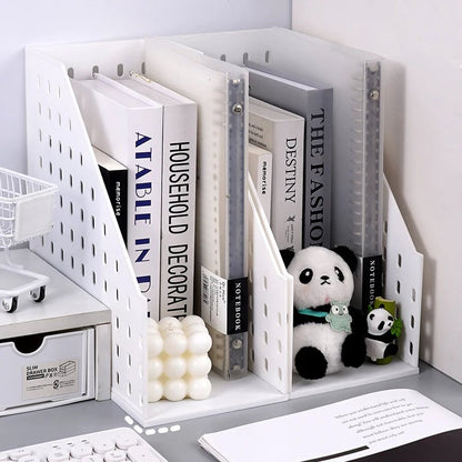 Vertical File Storage Rack Desktop Book Organizer Filing Frame