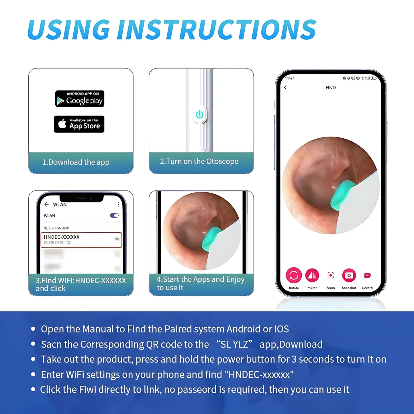 Wireless HD Camera Ear Pick Tool - Visual Earwax Removal Kit