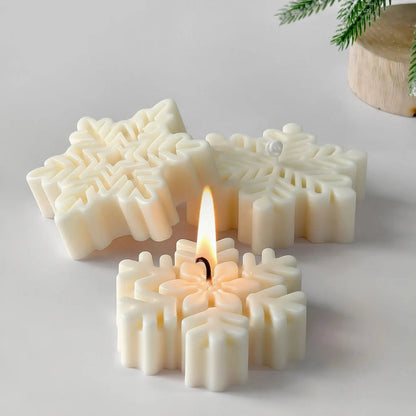 Snowflake Candle Silicone Mold - Christmas Soap Wax DIY Craft