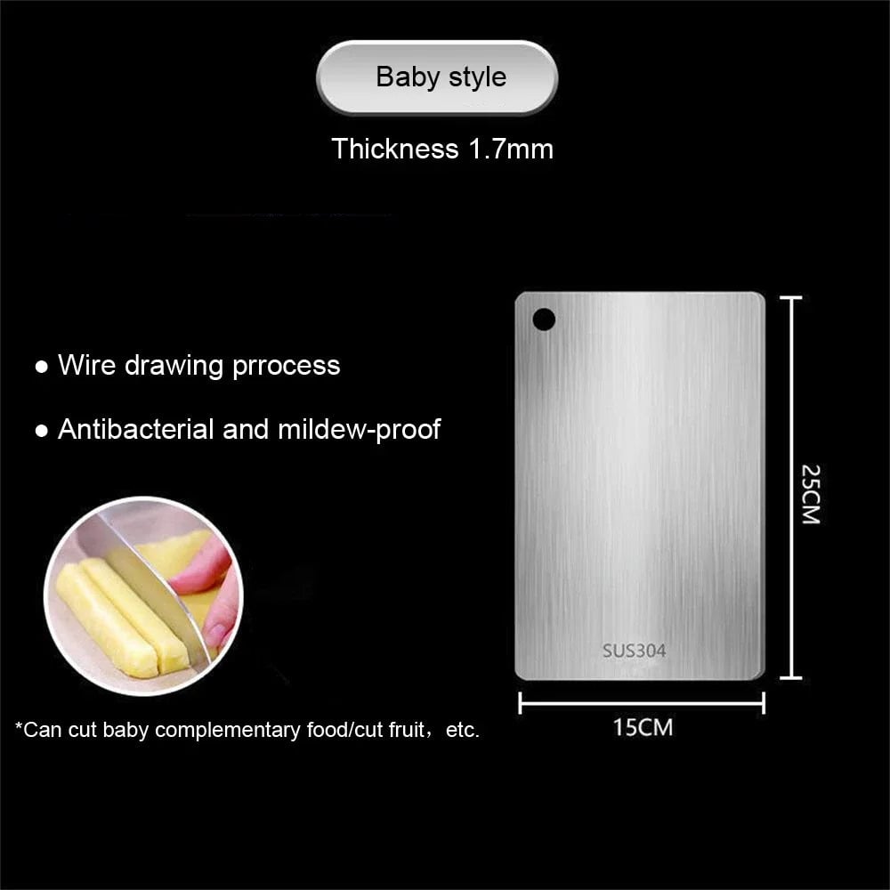 316 Stainless Steel Double Sided Cutting Board - Thickened Kitchen Block