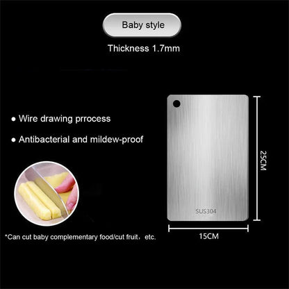 316 Stainless Steel Double Sided Cutting Board - Thickened Kitchen Block