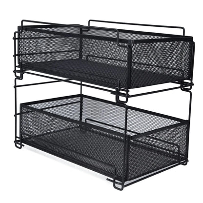 Sliding Under Sink Drawer Organizer - Pull Out Kitchen Storage Rack