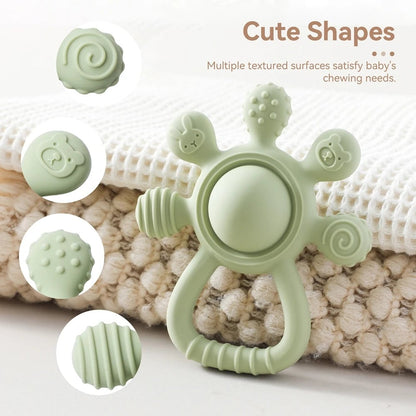 Food Grade Silicone Baby Teether BPA Free Sensory Rattle Toy