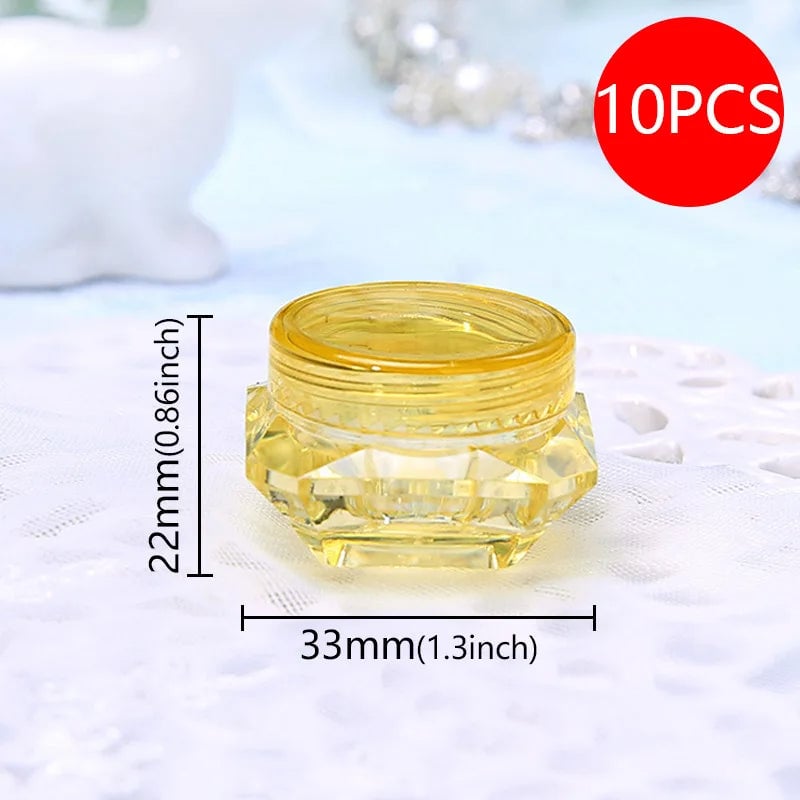 10pcs Diamond Shaped Cosmetic Cream Jars Refillable Travel Containers