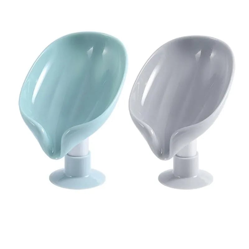 2pcs Draining Soap Dish Suction Cup Wall Mount Punch Free Storage