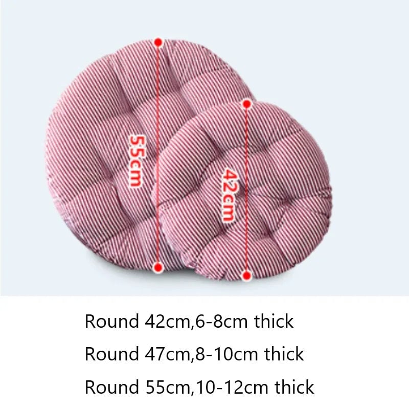 Large Round Cotton Linen Floor Cushion - Thickened Meditation Yoga