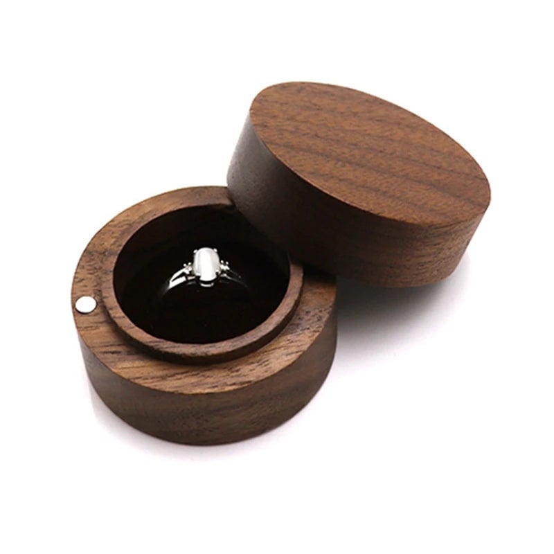 Wooden Ring Box - Premium Jewelry Organizer for Engagement Proposal
