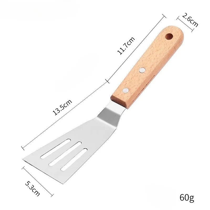 Stainless Steel Spatula with Wooden Handle - Teppanyaki Scraper