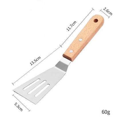 Stainless Steel Spatula with Wooden Handle - Teppanyaki Scraper