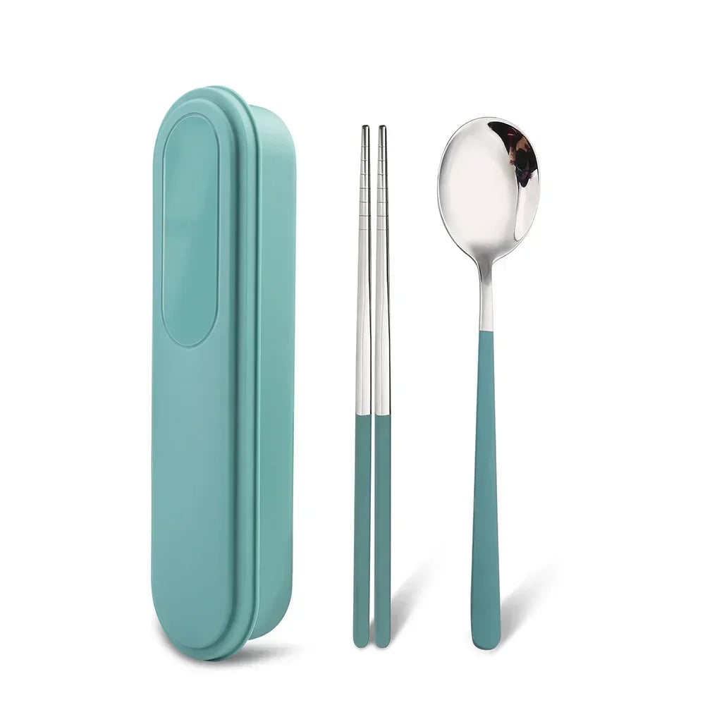 304 Stainless Steel Portable Cutlery Set Fork Spoon Storage Box