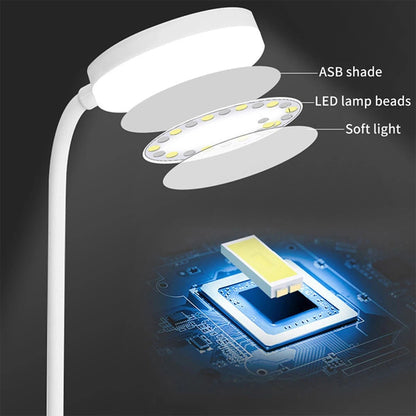 LED Desk Lamp USB Rechargeable 3-Level Dimmable Eye Care Table Light
