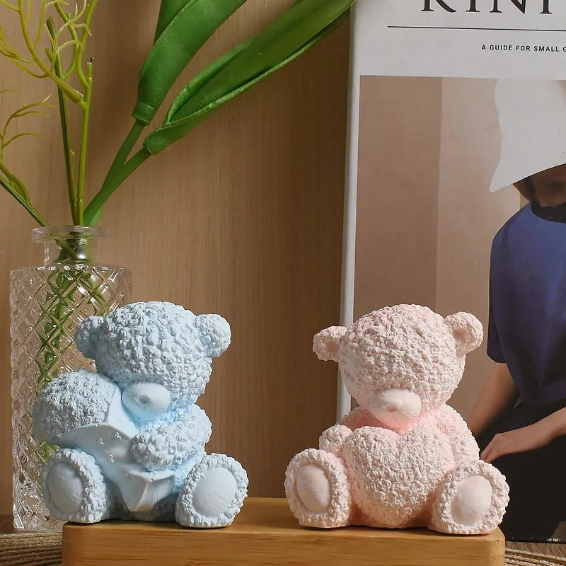 Hug Heart Bear Silicone Mold for Candle Resin Gypsum DIY Crafting