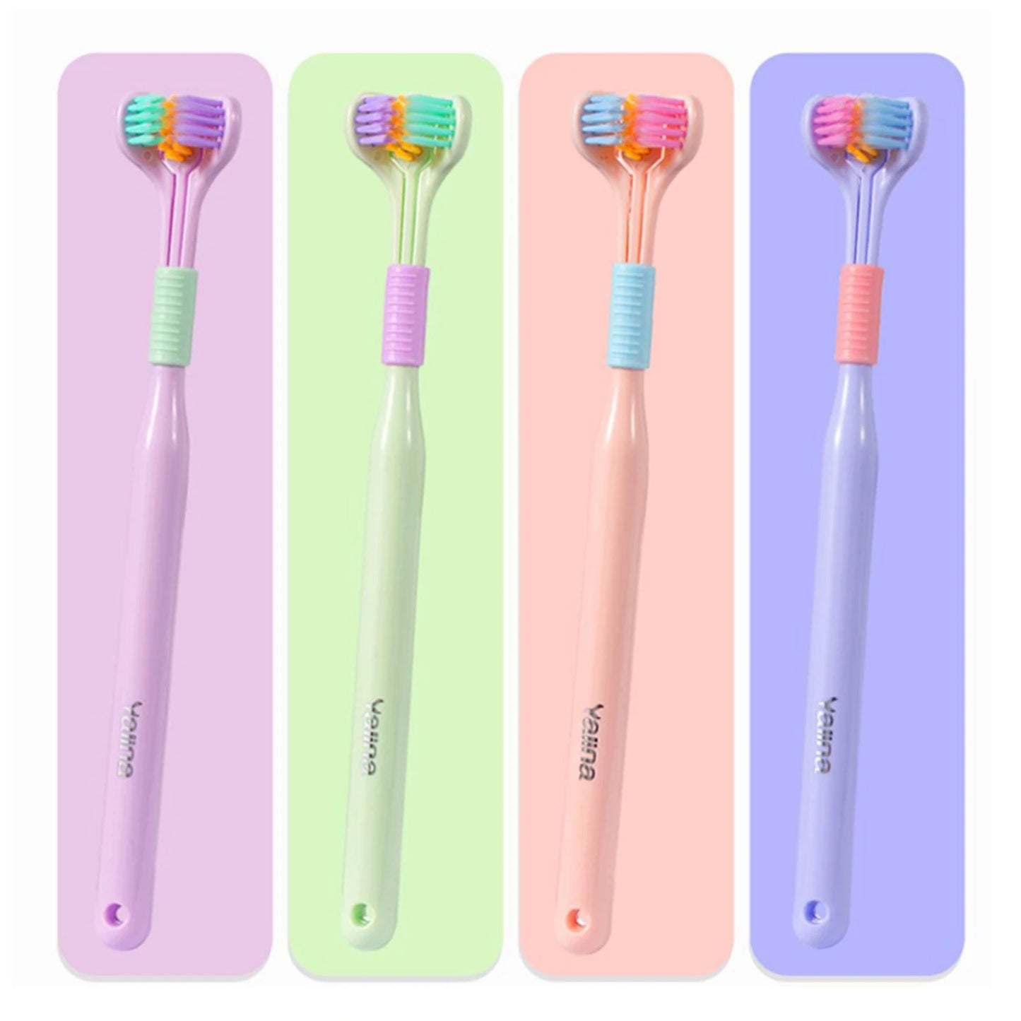 3 Sided Toothbrush Soft Bristles Deep Clean Adults Kids Oral Care
