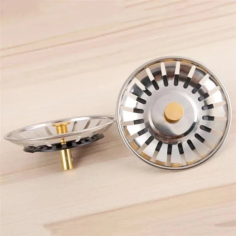 Stainless Steel Kitchen Sink Strainer Stopper 2 Piece Filter Set