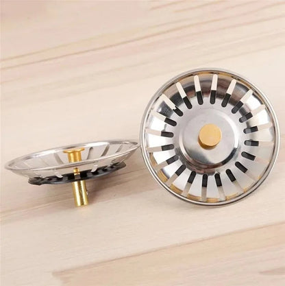 Stainless Steel Kitchen Sink Strainer Stopper 2 Piece Filter Set