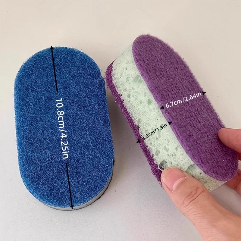 3Pcs Wood Pulp Cotton Magic Cleaning Sponges Kitchen Dishwashing Set
