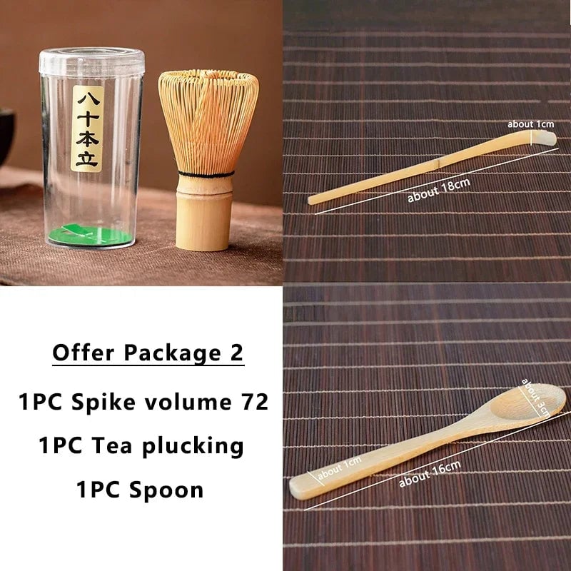 Bamboo Matcha Tea Set - Chasen Whisk & Chashaku Spoon Kit