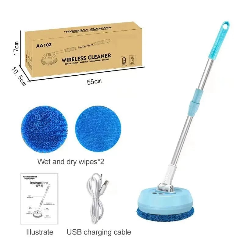 Wireless Electric Spin Mop 2-in-1 Wet Dry Multi-Surface Cleaner
