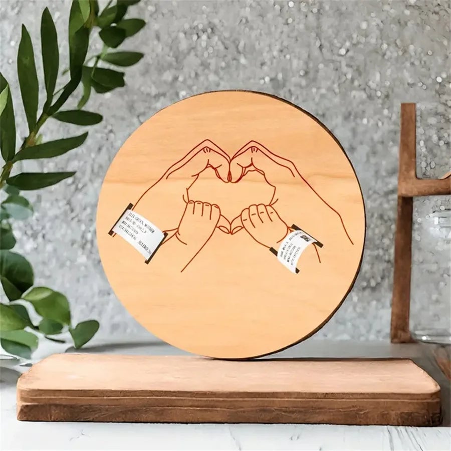 Engraved Wooden Keepsake Holder - Personalized Newborn Memory Box