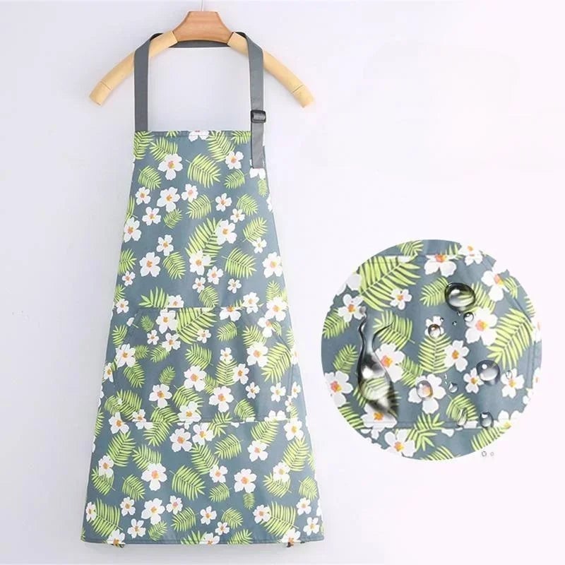 Adjustable Waterproof Kitchen Apron - Coffee Baking Oil Proof