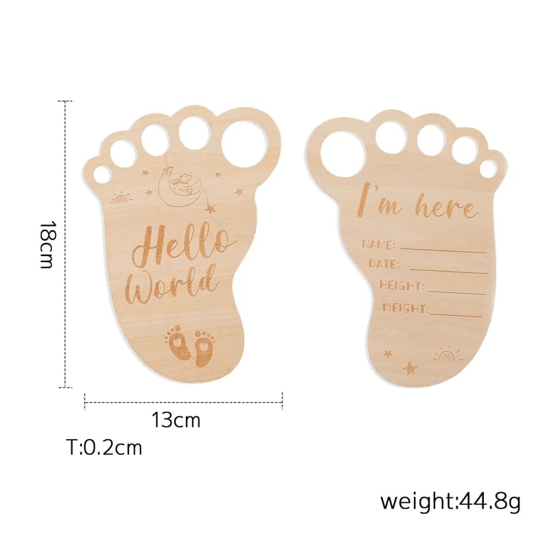 Wooden Baby Milestone Number Cards Monthly Newborn Photography Props