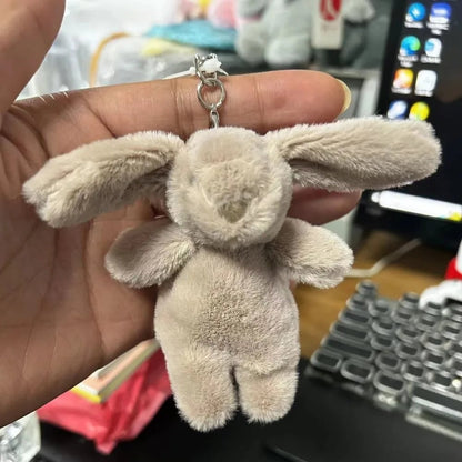 Cute Rabbit Keychain with Pompom - Stuffed Animal Pendant Trinket