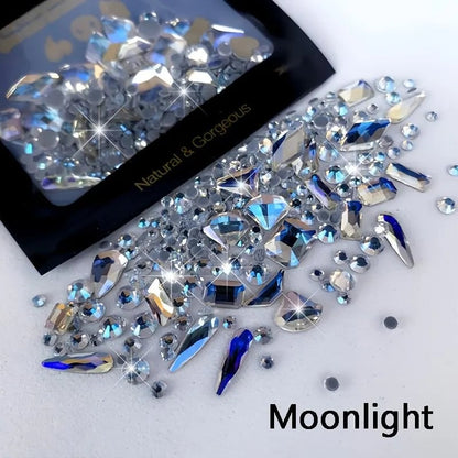 150pcs Glass Rhinestones + 20pcs Shaped Beads Nail Art DIY Kit