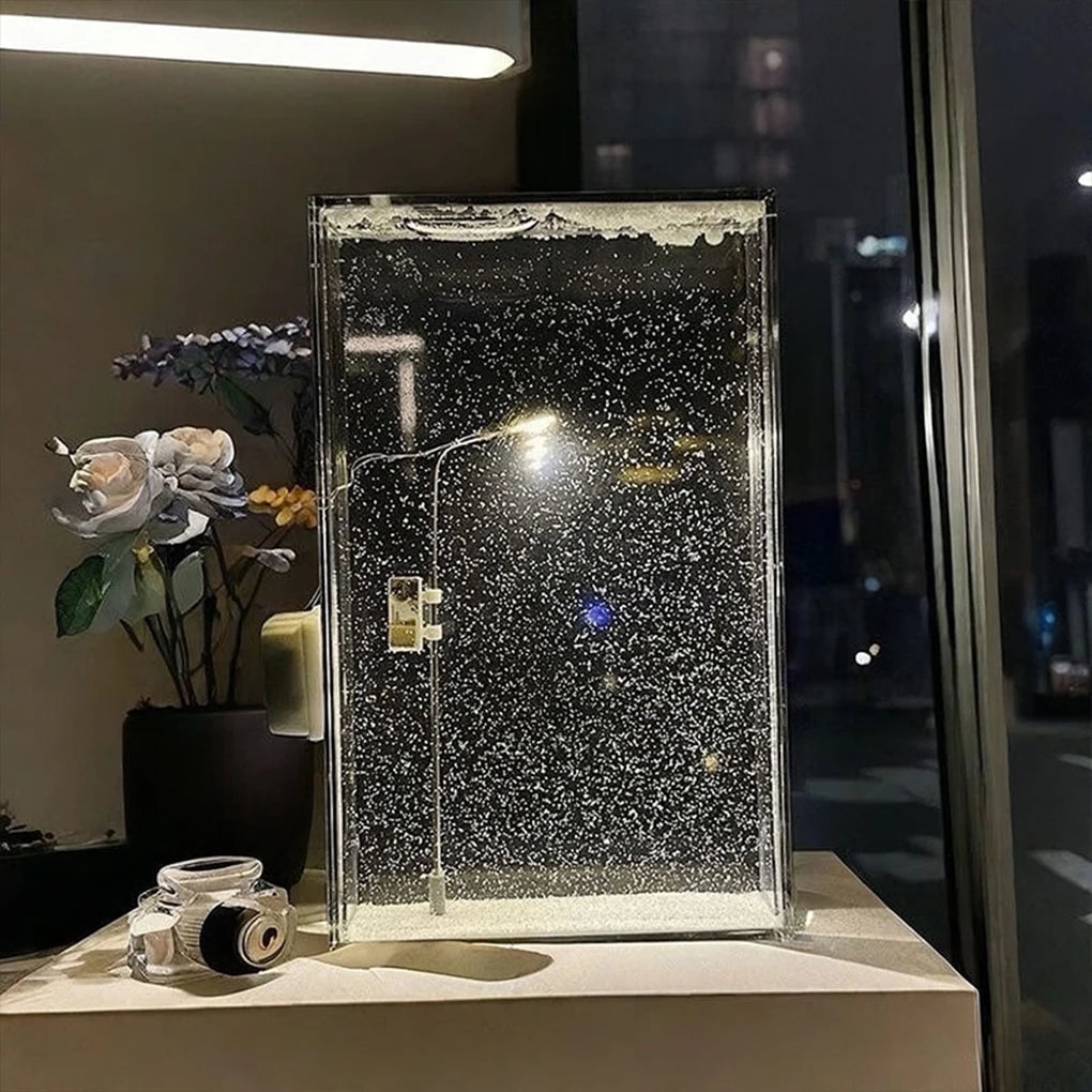 3D DIY Snowflake Night Light Christmas Desktop Street Scene Lamp