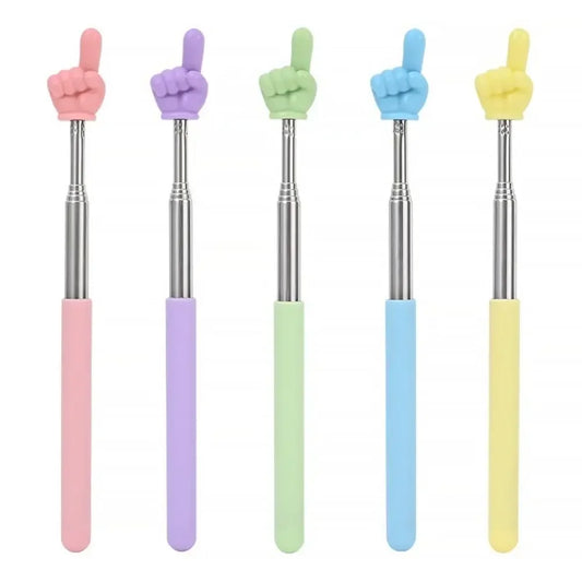Telescopic Stainless Steel Teaching Pointer Rod - Finger Design Stick